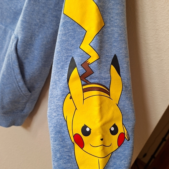 Pokeman Pikachu Graphic Pullover Hoodie. Youth size M - Picture 4 of 5